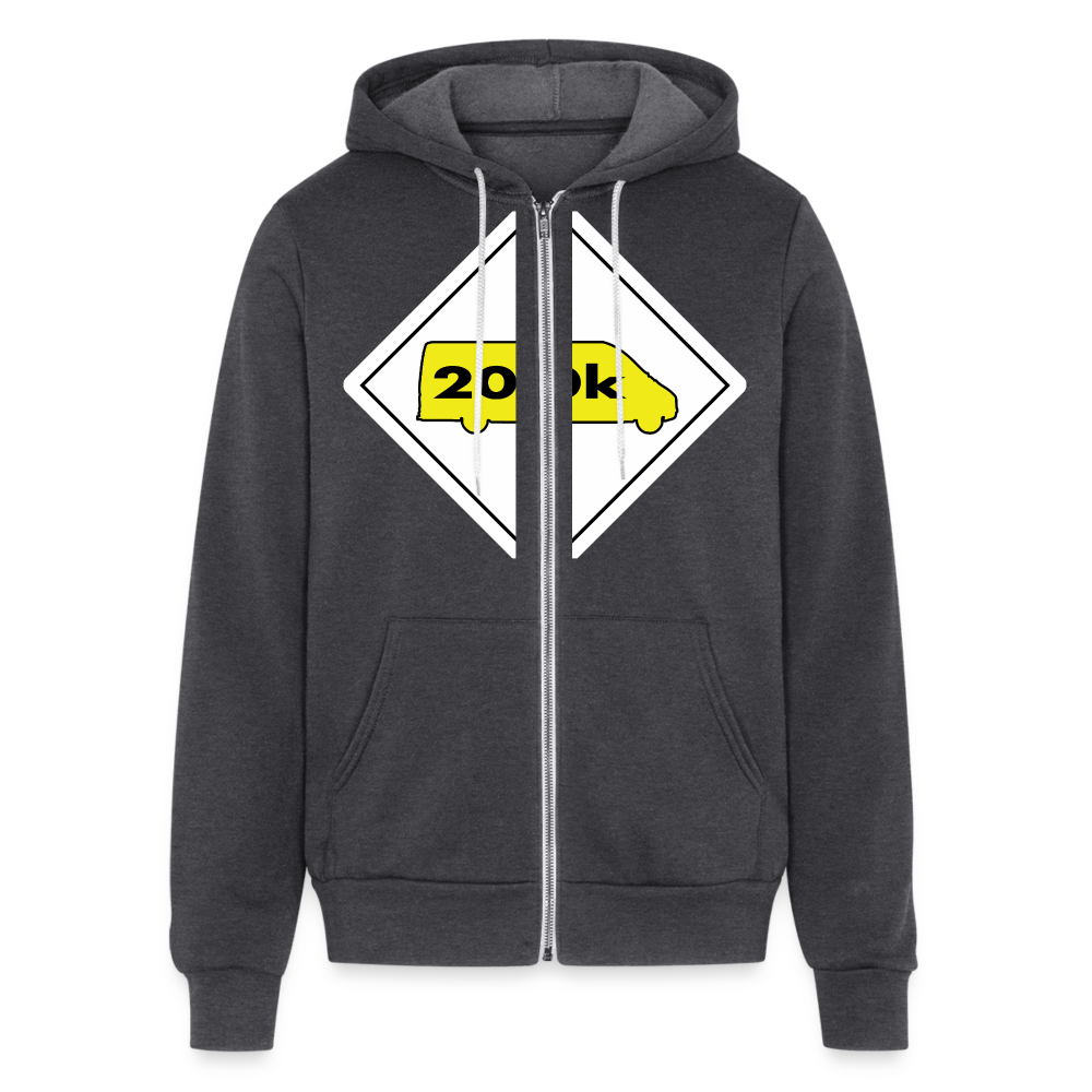 200K MMS Hazmat Placard Zip Hoodie - charcoal grey