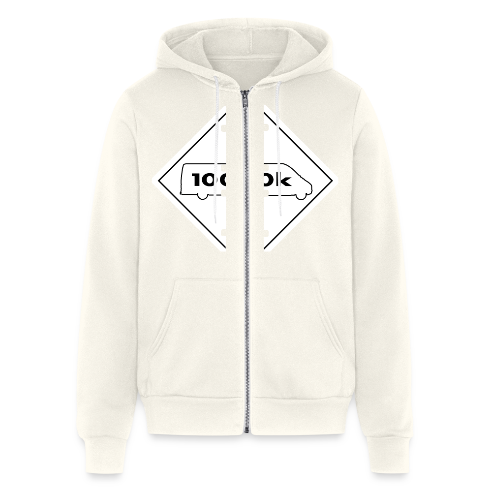 100K MMS Placard Zip Hoodie - vintage white