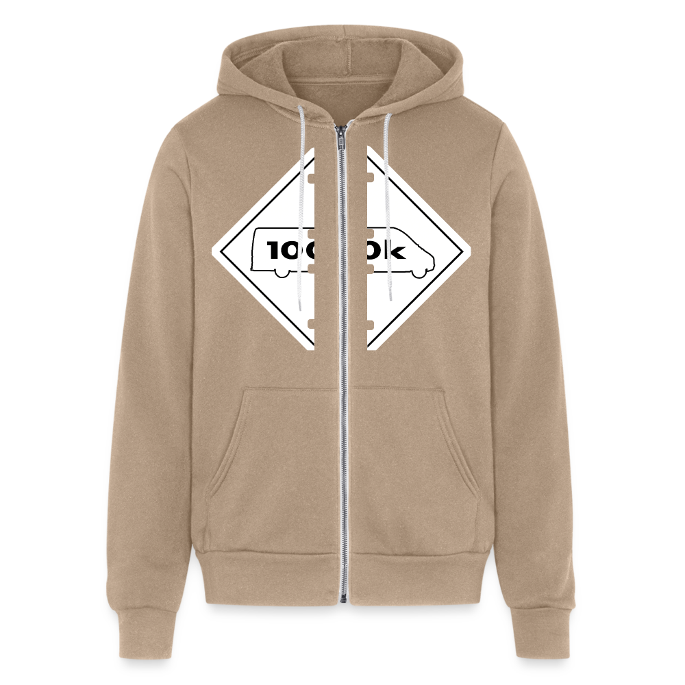 100K MMS Placard Zip Hoodie - tan