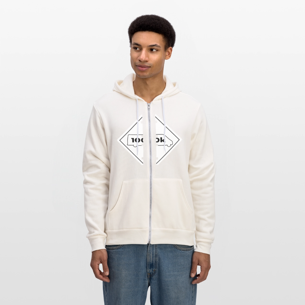100K MMS Placard Zip Hoodie - vintage white