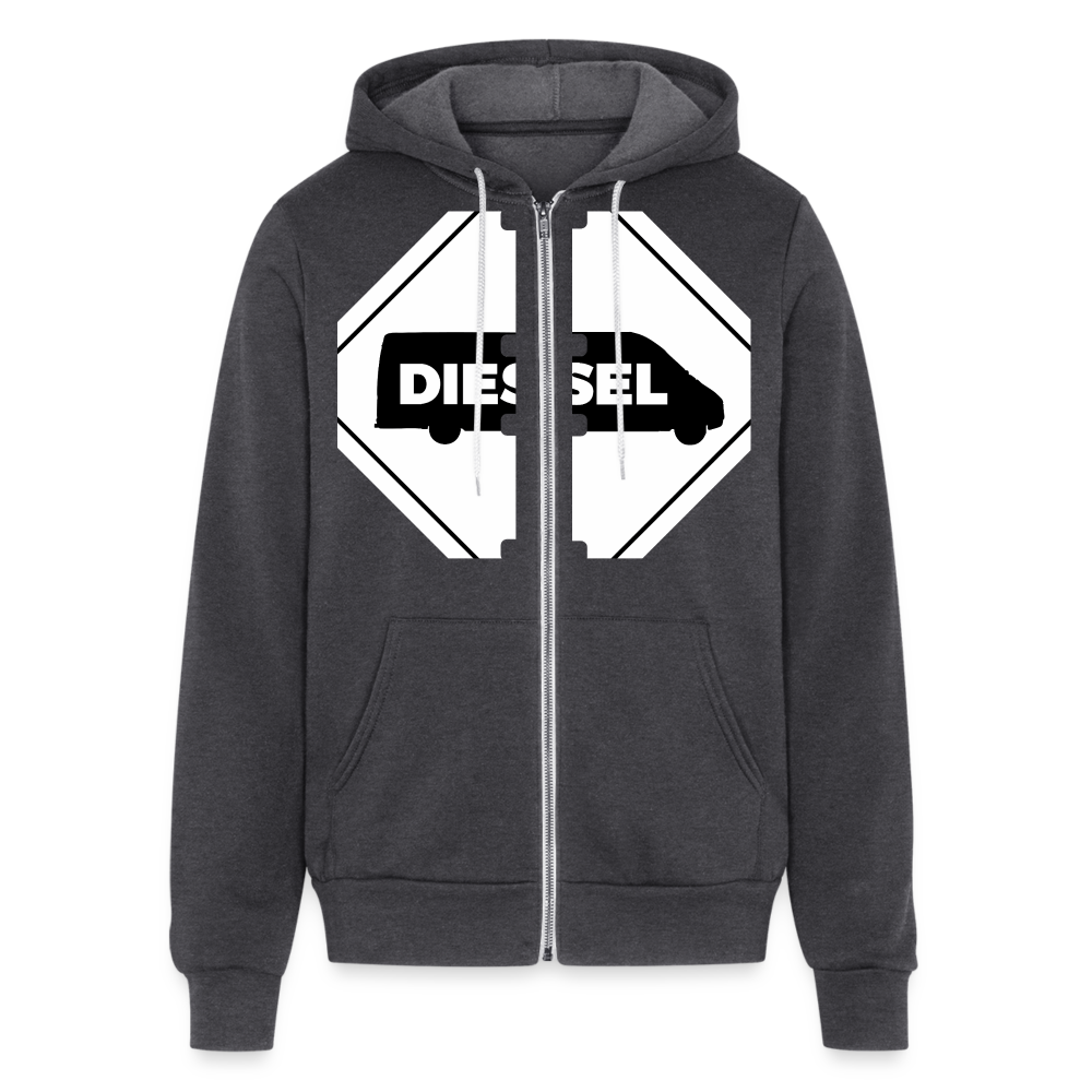 Diesel MMS Hazmat Placard Zip Hoodie - charcoal grey