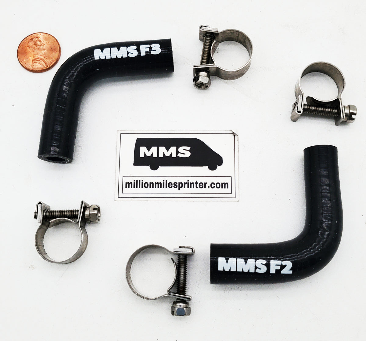 T1N Fuel Elbow Hose Kit, MMS #F2 & #F3 with clamps (2004-06 Vans)
