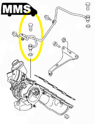 T1N Banjo Bolt, Turbo Oil Feed Line (2004-06 Vans)