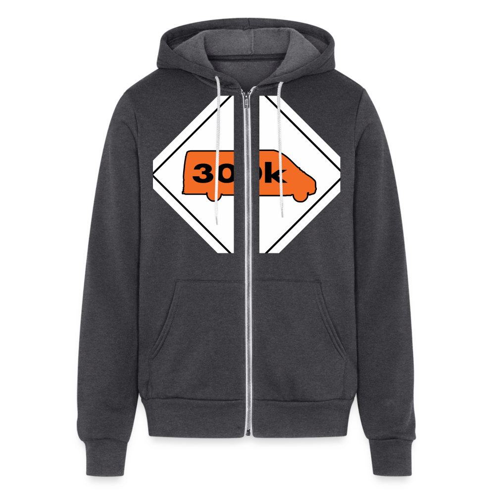 300K MMS Hazmat Placard Zip Hoodie - charcoal grey