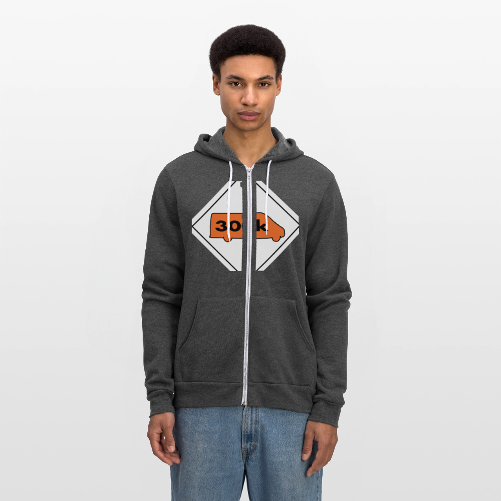 300K MMS Hazmat Placard Zip Hoodie - charcoal grey