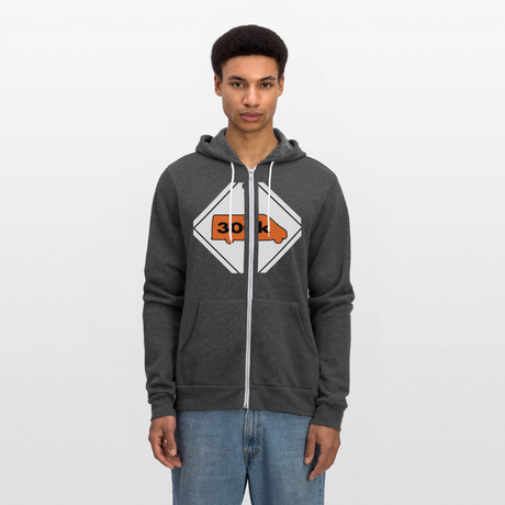 300K MMS Hazmat Placard Zip Hoodie - charcoal grey