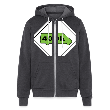 400K MMS Hazmat Placard Zip Hoodie - charcoal grey