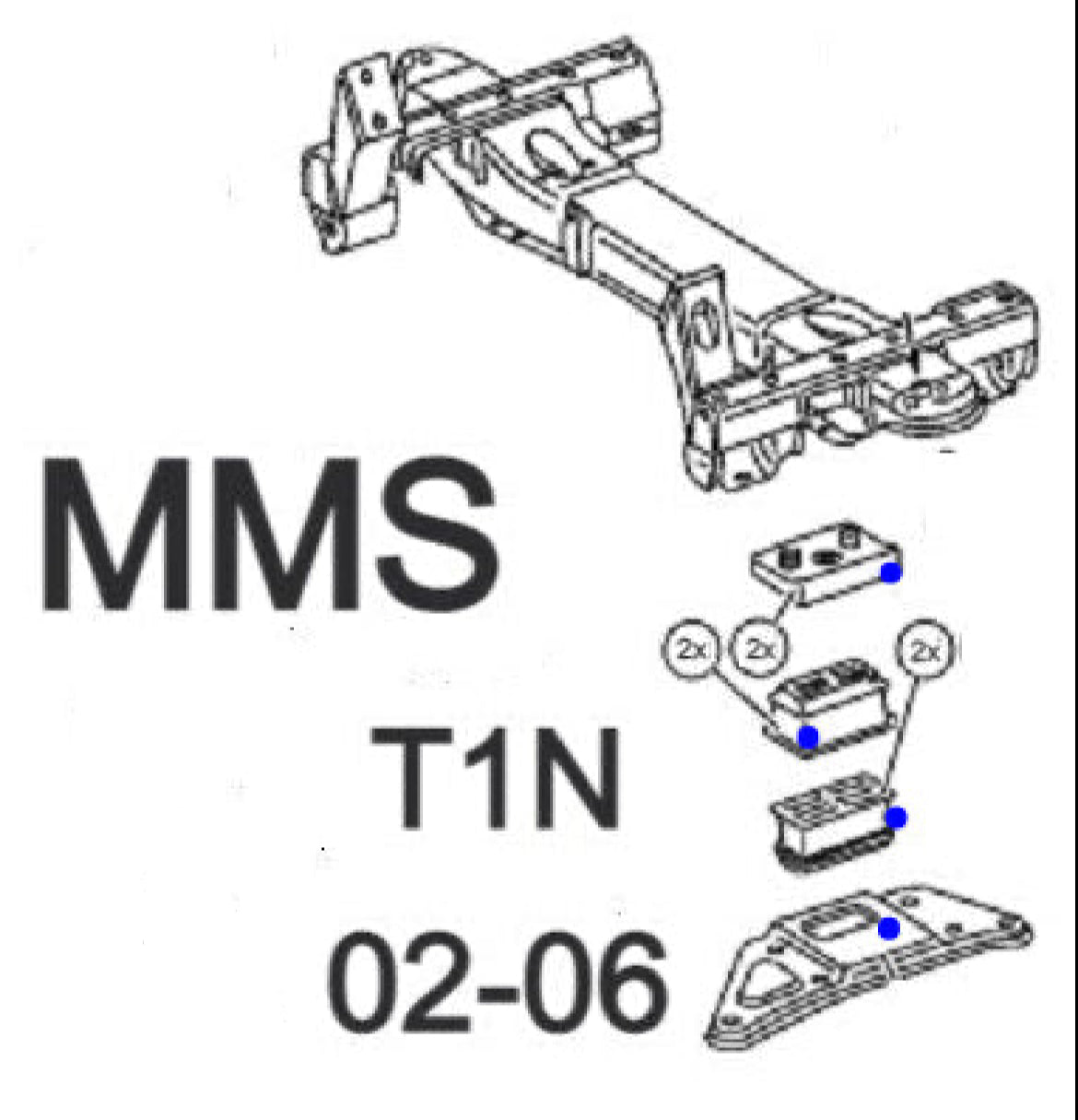 T1N Transverse Spring Bushing Kit, Just Bushings w/o Leaf Spring