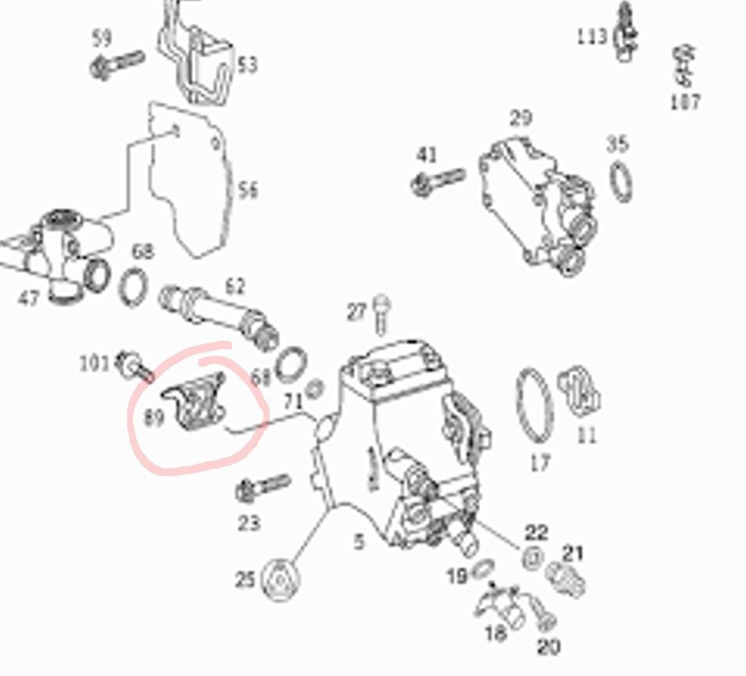 T1N Fuel Lines to HPFP Clamp [OM612]