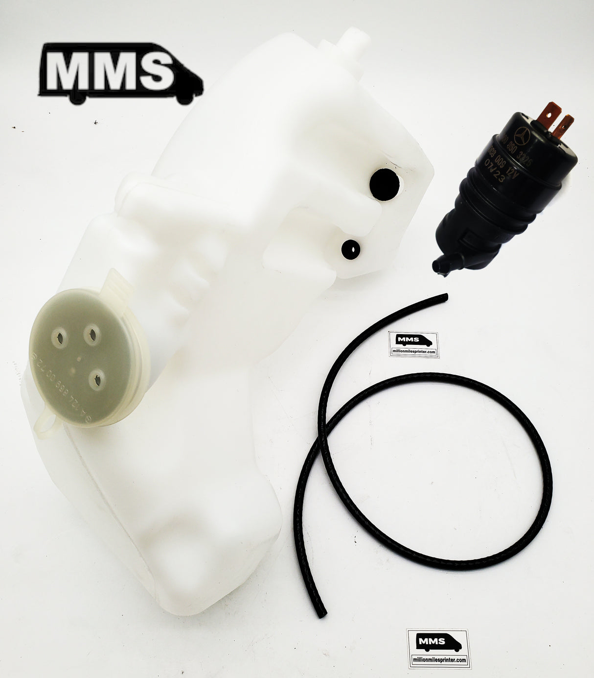 T1N Windshield Washer Reservoir Supreme Kit, LEVEL THREE w/ Pump (2001-06 Vans)