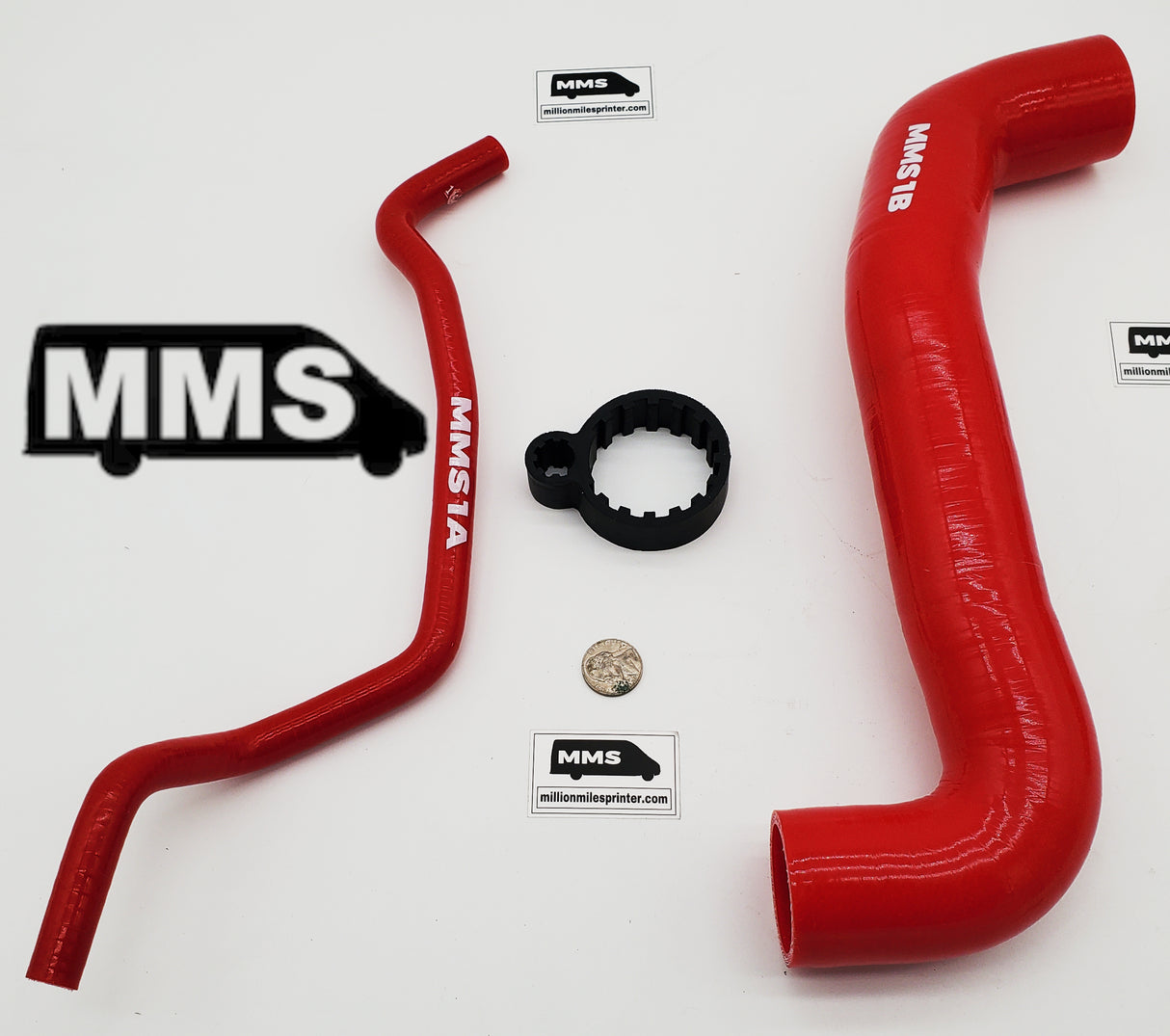 T1N Cooling Hoses, Silicone MMS #1A & #1B, Upper Radiator Hose (2001-2006 Vans)[OM647+OM612]