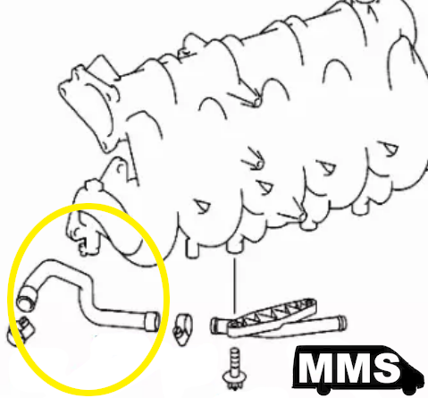 T1N Molded Cooling Hose, MB  [OM612]